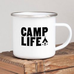 Camping Mug Enamel Mug Campfire Mug Camp Life Tin - Camping Gifts - Stitch & Simon