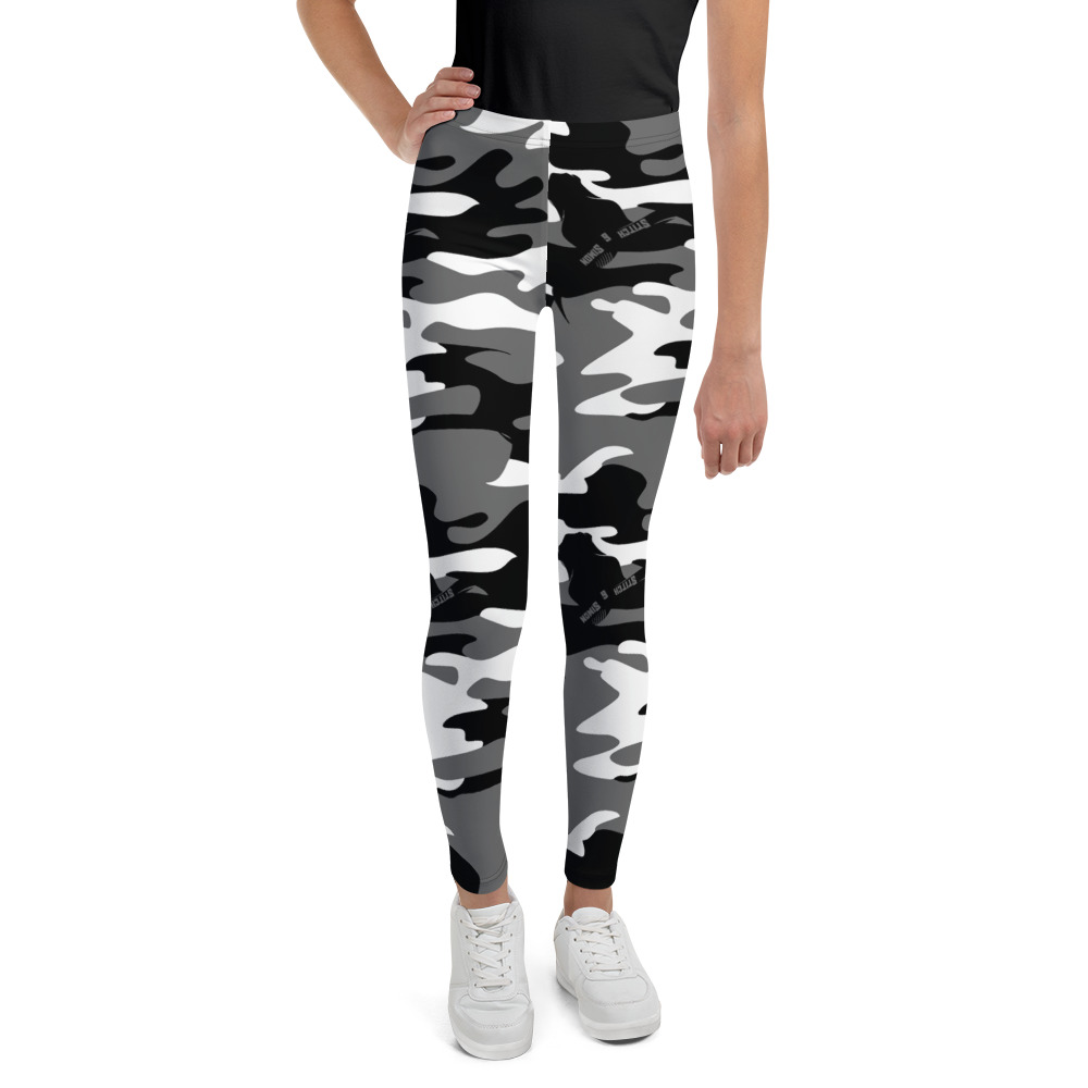 Girls Legging in Black & White Camouflage (8 to 20 years) by Stitch & Simon  - Sustainable Outdoor Clothing, Camouflage Gear, Stitch & Simon